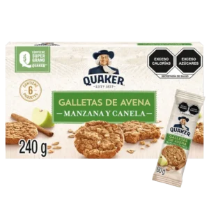 Quaker X 6 Galletas De Avena, Manzana Y Canela